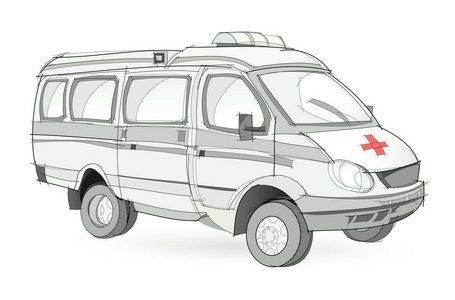 救护车救护车手绘图片