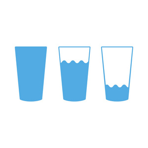 杯水。孤立的图标。矢量插图