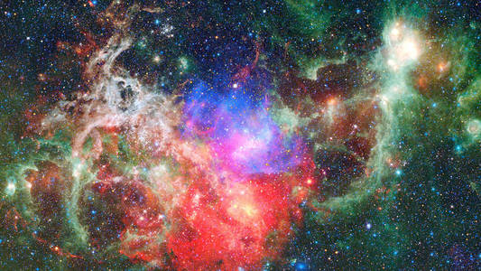 星云在太空中。抽象性质。Nasa 提供的这个图像的元素
