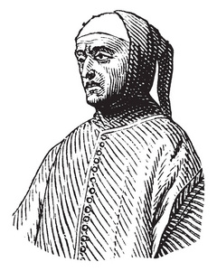 Arnolfo di Cambio, 12401310, 他是一个意大利建筑师和雕刻家, 复古线画或雕刻插图