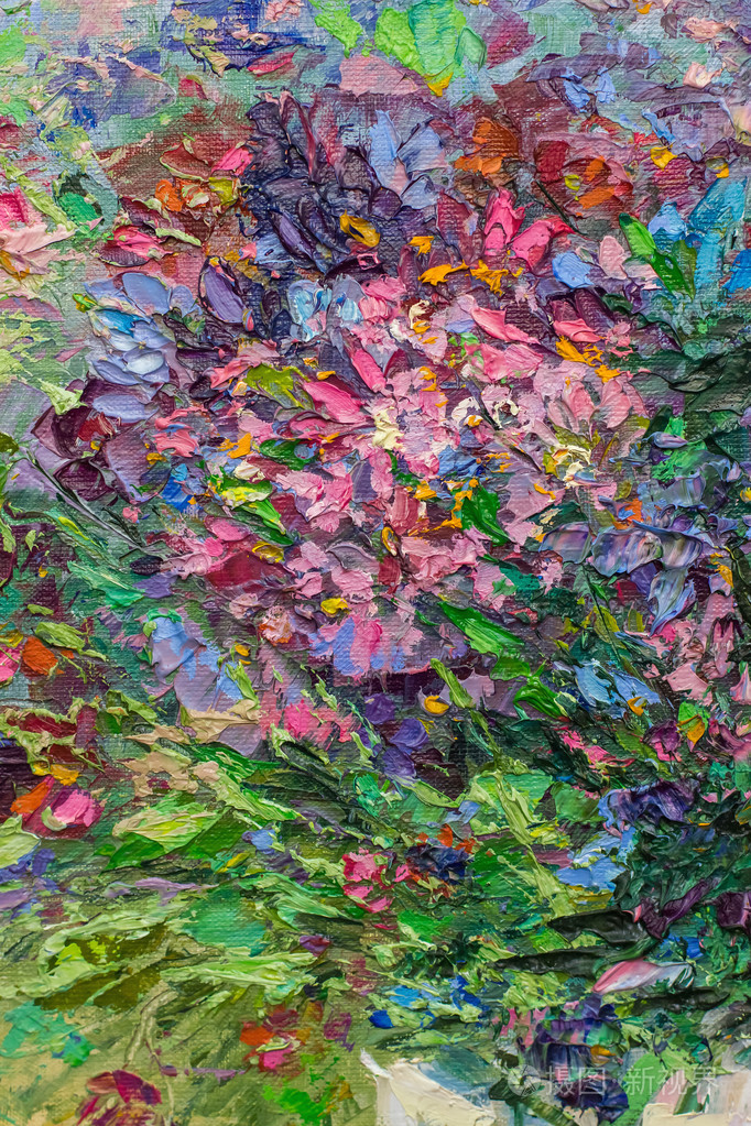 印象派艺术油画纹理绘画静物