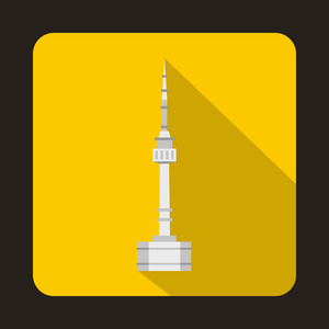 n 首尔塔,韩国图标,平面样式照片