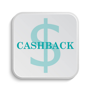 Cashback 图标。白色背景上的互联网按钮