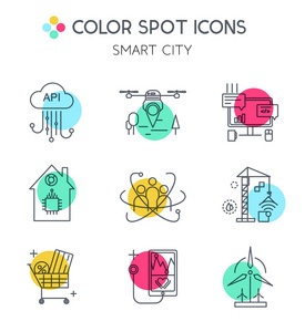 智慧校园物联网app智慧城市与物联网线图标照片