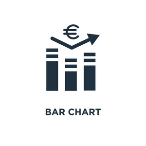 条形图图标。黑色填充矢量图。在白色背景上的条形图符号。可用于网络和移动