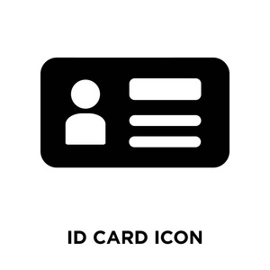 id 卡图标矢量隔离在白色背景上, 标识牌上的标志概念在透明背景下, 实心黑色符号