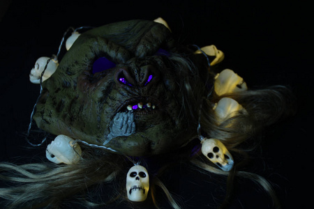 头骨, 花环, 南瓜, 巨魔面具照片