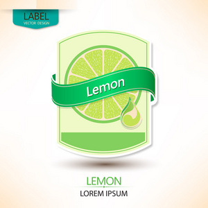 柠檬果汁标签矢量设计