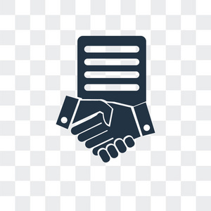 合同矢量图标在透明背景下隔离, 合同徽标设计照片