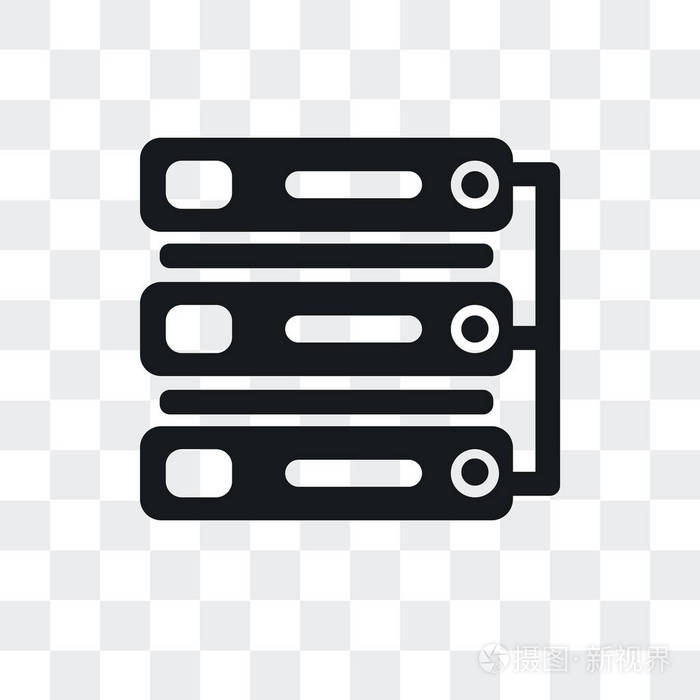 在透明背景上隔离的服务器矢量图标, 服务器 lo