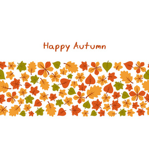 向量背景与秋天叶子。快乐的秋天和收获
