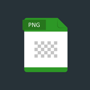 Png 文件类型图标。在深蓝色背景上隔离的矢量插图