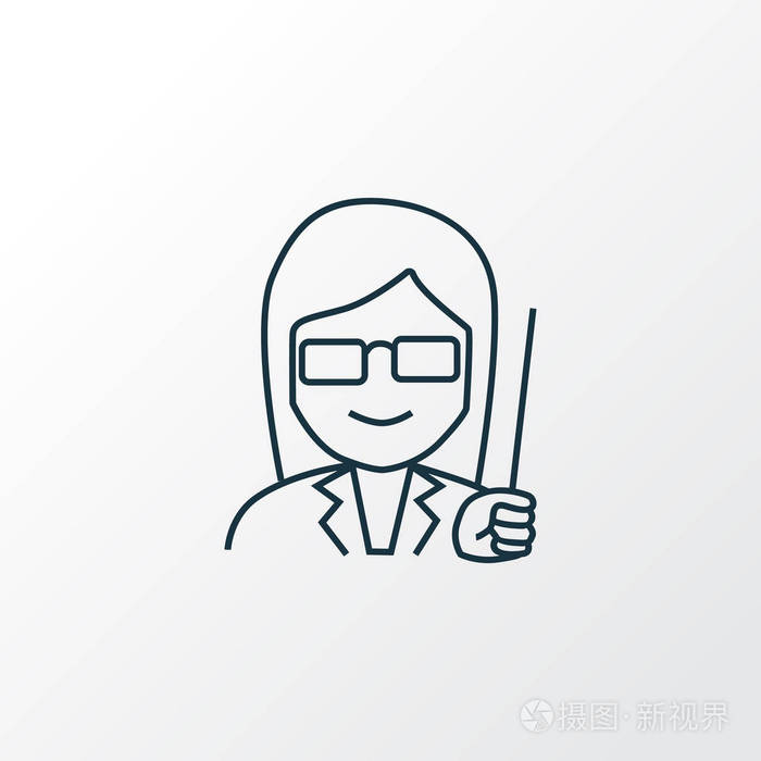 女教师图标线符号.时尚风格的优质隔离讲座元素