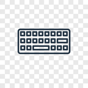 在透明背景上隔离的键盘矢量图标, 键盘徽标概念