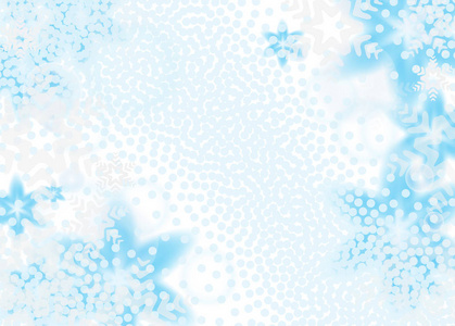 明亮的蓝色背景与雪花。矢量降雪冬季模式。圣诞设计的蓝色雪花插图