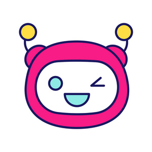 眨眼机器人 emoji 表情颜色图标照片