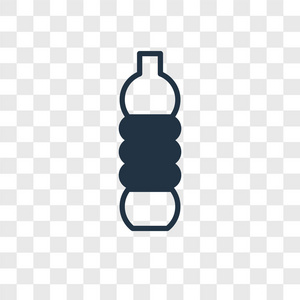 水瓶矢量图标在透明背景下隔离, 水瓶标识概念