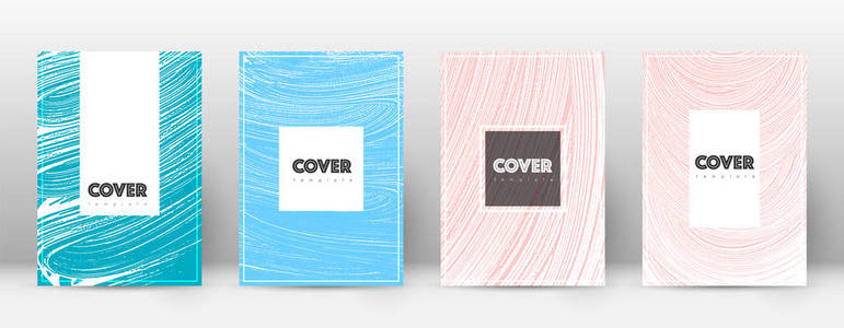 封面设计模板。时髦的小册子布局。惊险时尚的抽象封面页面。粉色 a