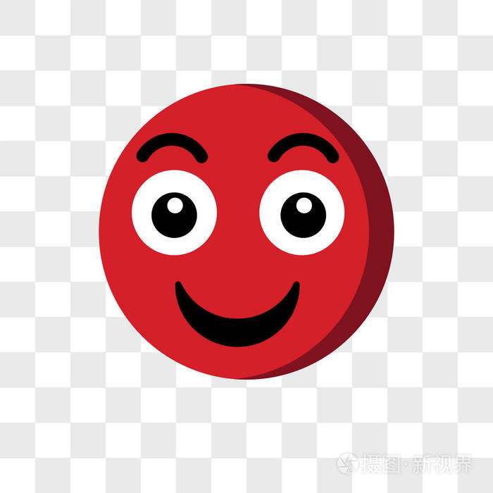 快乐emoji 表情矢量图标隔离在透明的背景, 开心