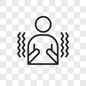 颤抖的矢量图标隔离在透明的背景, 颤抖照片