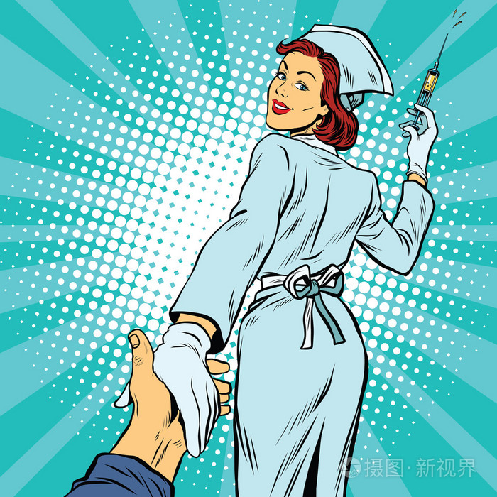 跟我来,护士注射疫苗医学