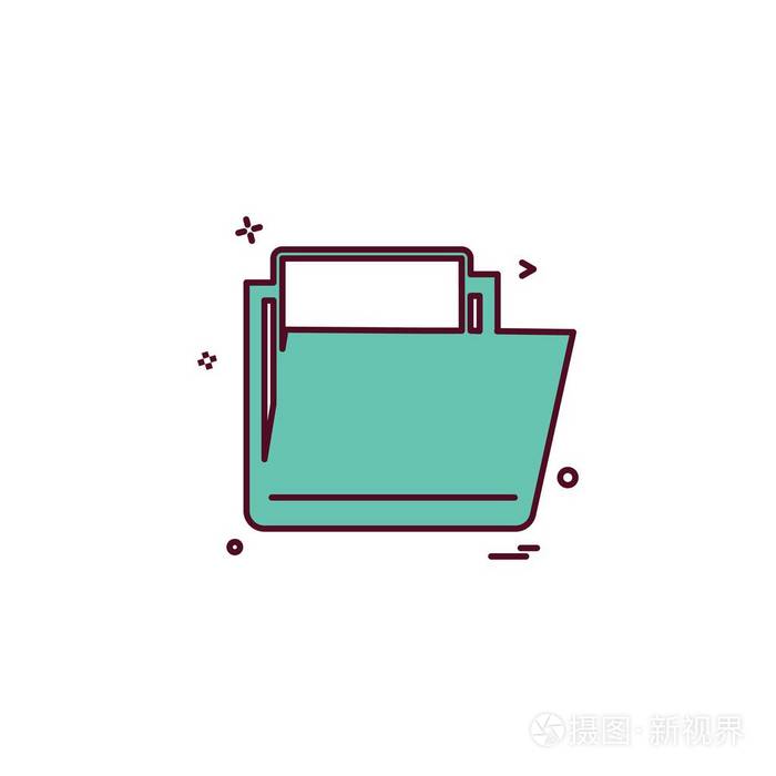 文件夹图标设计矢量插图