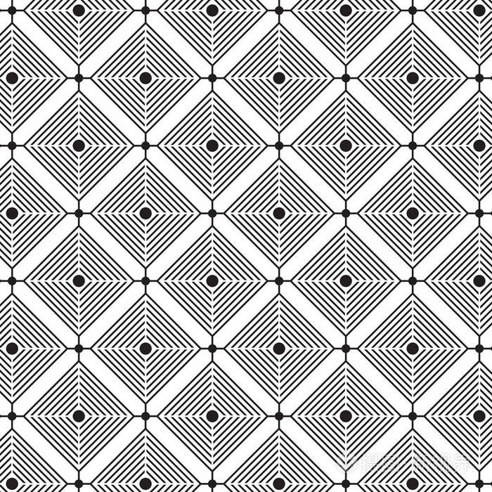 时尚黑白单色几何图形矢量图