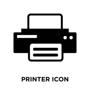 打印机图标矢量隔离在白色背景上, 标志概念的打印机标志在透明背景, 实心黑色符号