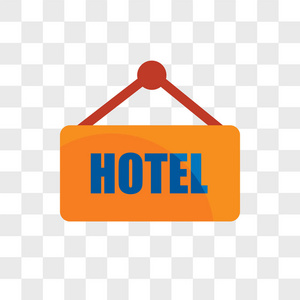 酒店矢量图标在透明背景下被隔离, 酒店徽标