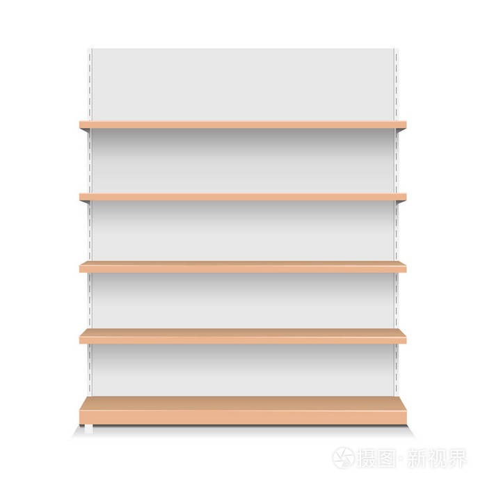 emply 店木货架超市展台, 矢量插画