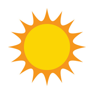 太阳矢量符号图标设计.白坝上孤立的插图照片