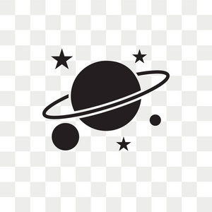 行星土星矢量图标在透明背景下被隔离, pl插画