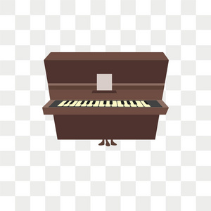 钢琴矢量图标在透明背景下被隔离, 钢琴标志