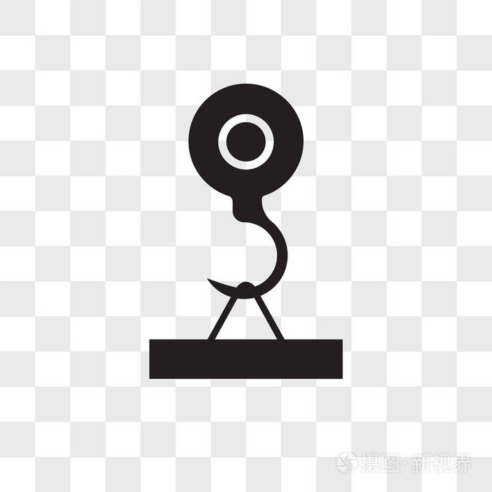负载起重机矢量图标隔离在透明背景下, 加载