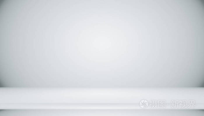 抽象空的暗白色灰色渐变与黑色实心插图灯光工作室墙壁和地板背景良好