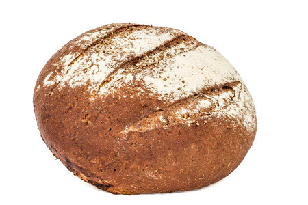 面包有开胃脆皮，白色背景上孤立
