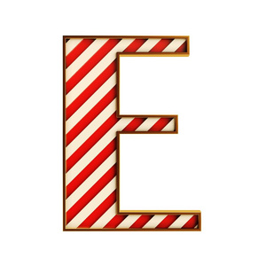 3d. 白色背景下的糖果红色和白色字母表