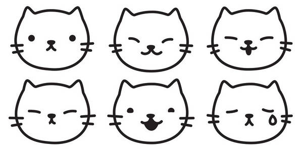 猫矢量小猫徽标图标插图字符涂鸦卡通符号
