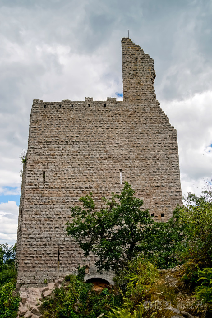 老的中世纪要塞遗址的深林堡 spesbourg