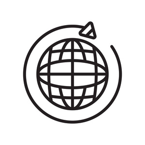 Worldgrid 图标矢量符号和符号在白色背景上被隔离, Worldgrid 徽标概念
