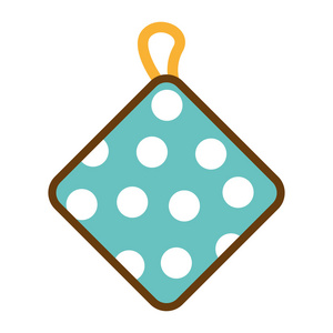 厨房抹布孤立的图标插画