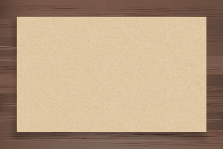 棕色纸在木材纹理背景。矢量插图