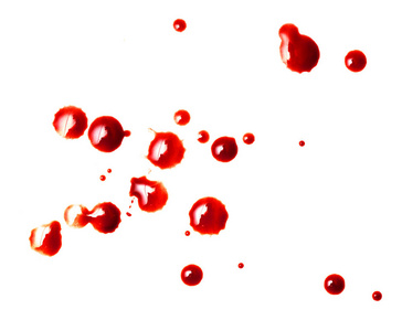 白纸上的红血滴