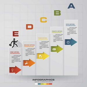 5 步骤由步图表矢量设计模板