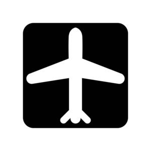 机场图标矢量隔离在白色背景, 机场透明标志