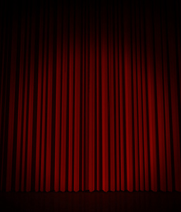 在剧院的红色窗帘