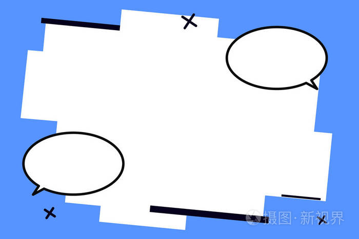 平面设计业务向量插图邀请贺卡促销海报的空白模板两个空白椭圆语音