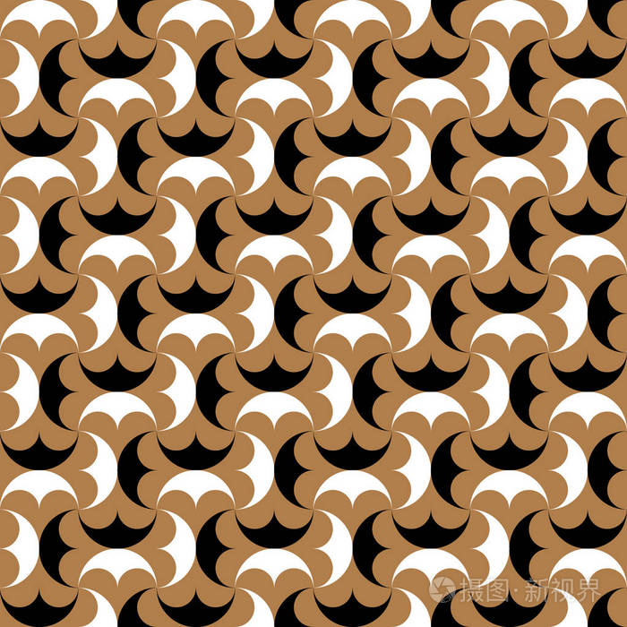 重复圆形形状的现代重复无缝模式.矢量插图