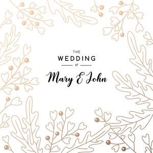 典雅的婚礼请柬背景与文本的地方。带花纹图案的卡片设计。矢量装饰模板