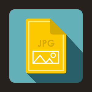文件 Jpg 图标，平面样式